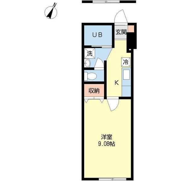 FLAT A(1K/2階)の間取り写真