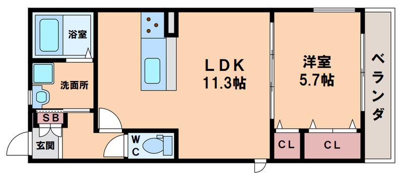 ハイムメゾン東住吉(1LDK/1階)の間取り写真
