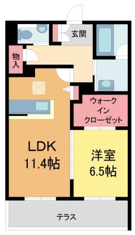 セントリビエ松園町(1LDK/1階)の間取り写真