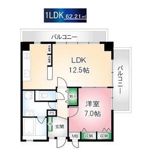 ディージービル小牧中央(1LDK/7階)の間取り写真