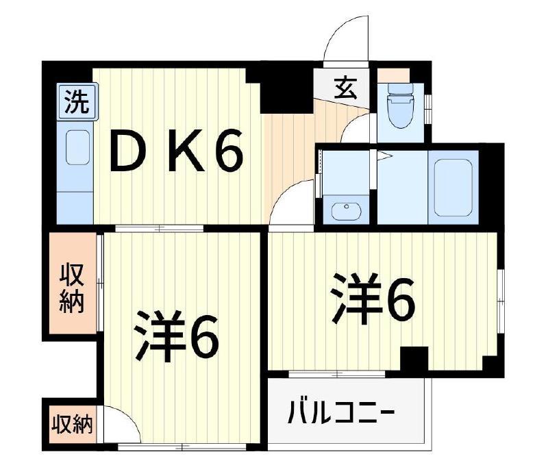 エステート立石(2DK/1階)の間取り写真