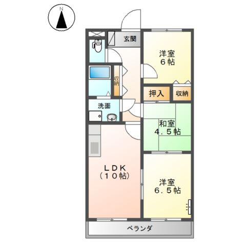 オークハイツ(3LDK/1階)の間取り写真