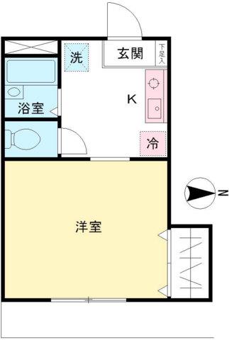 メゾンド・アジュール(1K/1階)の間取り写真