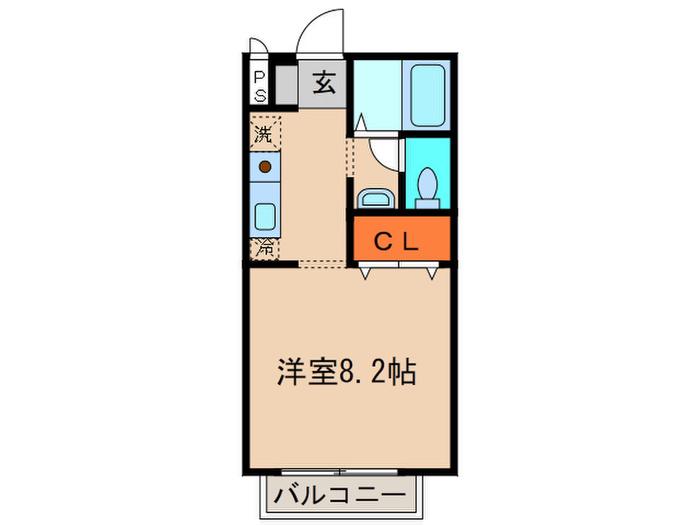 パークサイドビレッジ2番館(ワンルーム/2階)の間取り写真