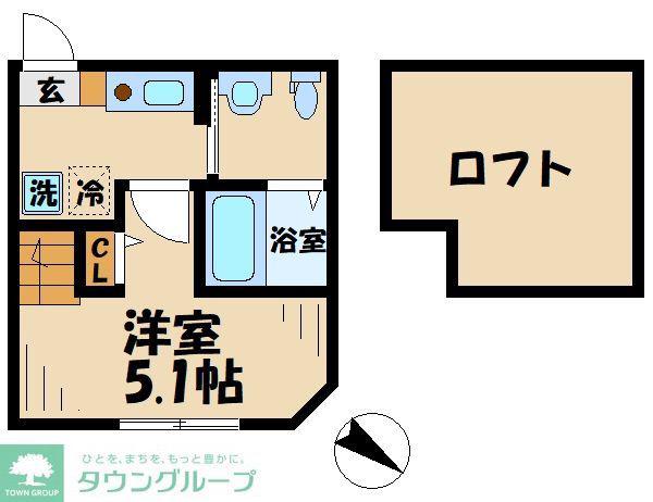 ルピナス(1K/1階)の間取り写真