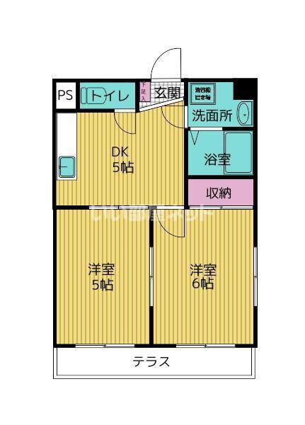 ハイツ綾瀬(2DK/1階)の間取り写真