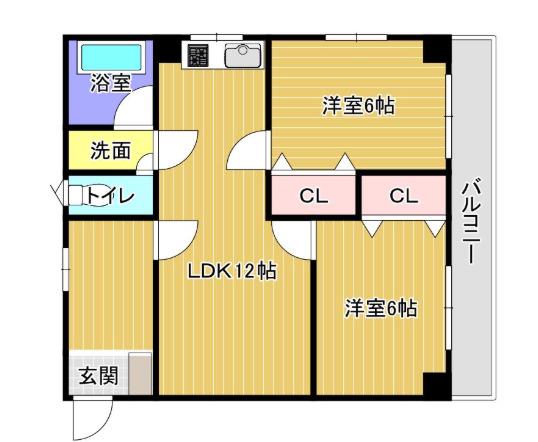 アミティエ小頭町(2LDK/4階)の間取り写真