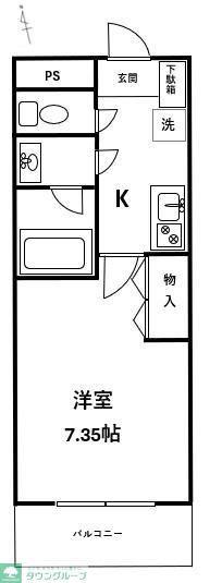 エミール程久保(1K/2階)の間取り写真