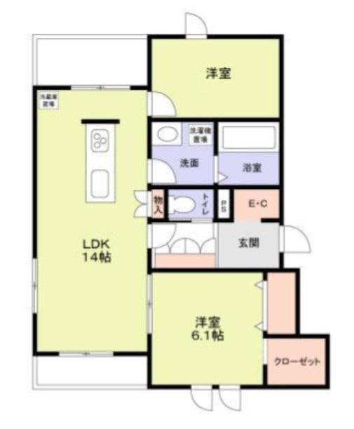 CENTRAL CREST(2LDK/1階)の間取り写真