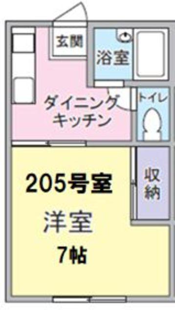 サンハイツコーノ(1K/2階)の間取り写真