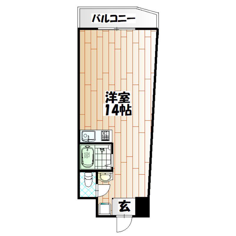 サンシティ日明(ワンルーム/3階)の間取り写真