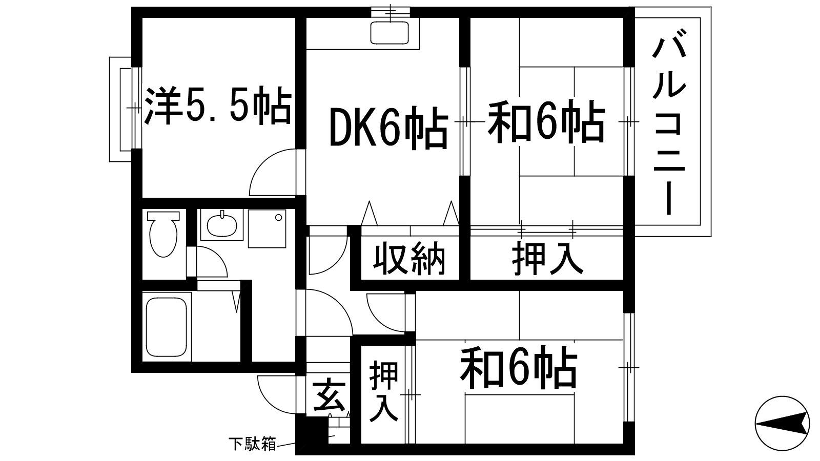 渋谷レジデンスⅠ(3DK/1階)の間取り写真