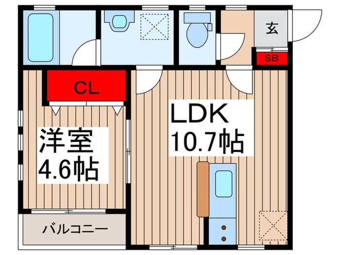 M´S MANSION(1LDK/2階)の間取り写真