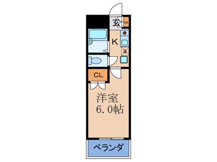 ノースコート(1K/6階)の間取り写真