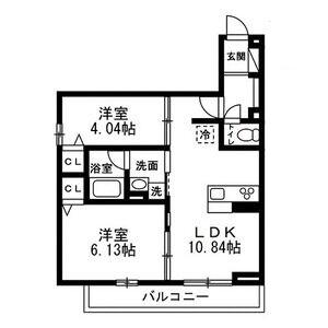 国立市谷保4丁目PJ(2LDK/3階)の間取り写真