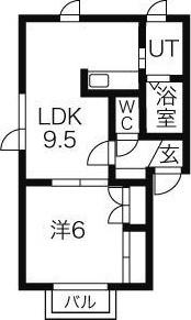 グランディール(1LDK/2階)の間取り写真