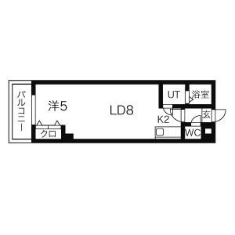 平岸パークヒルハイツ(1DK/4階)の間取り写真