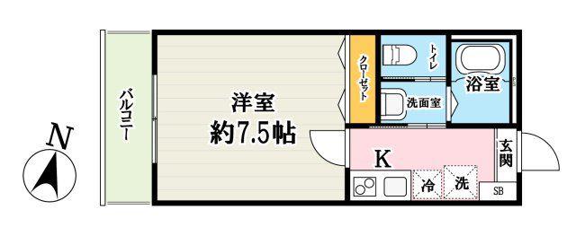 キャメル宮原16(1K/3階)の間取り写真
