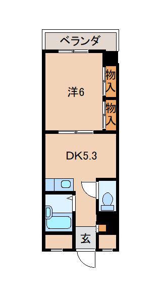 ロジュマン・ロータリー(1DK/3階)の間取り写真