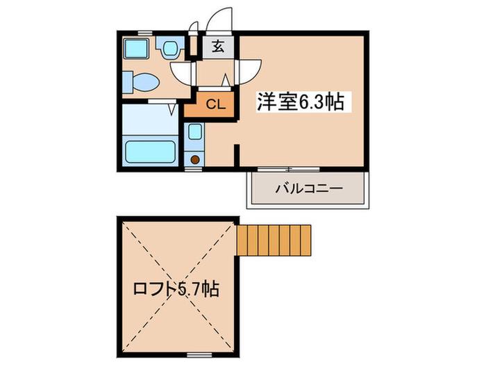 ビラ510 NO.5(ワンルーム/2階)の間取り写真