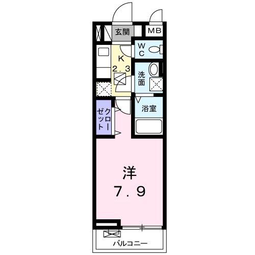 ラルエット(1K/1階)の間取り写真