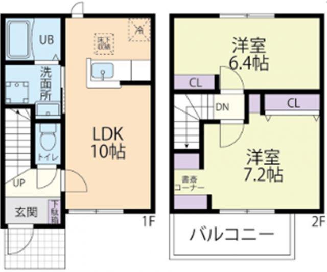 CASAPOPOLARE A(2LDK/1階)の間取り写真