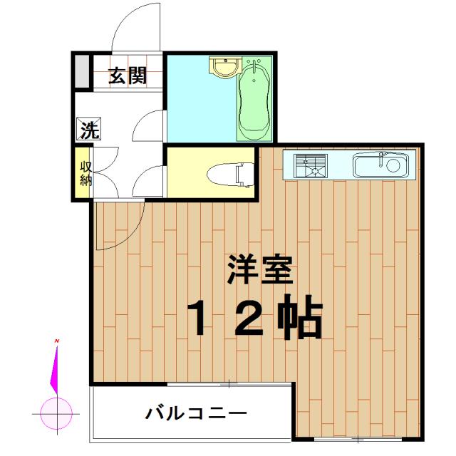 ウノ・アルテミシア(ワンルーム/3階)の間取り写真