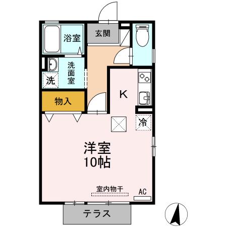 マ・メゾン(ワンルーム/1階)の間取り写真