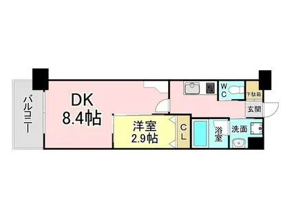 コンダクトレジデンスANO(1LDK/6階)の間取り写真