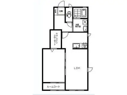 本陣ガーデンテラスH(1LDK/1階)の間取り写真