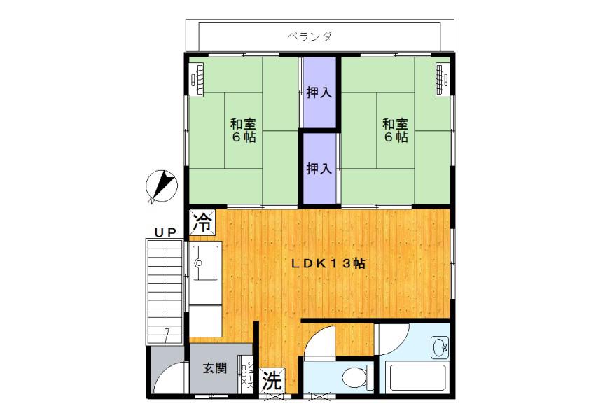 メゾンカミナカ(2LDK/3階)の間取り写真