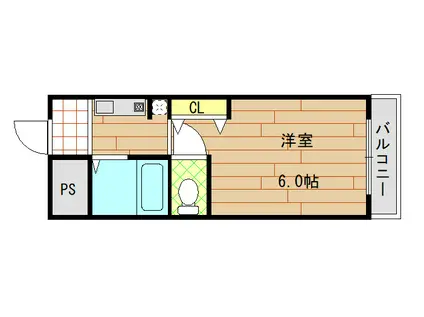 ベルハイム小阪(1K/3階)の間取り写真