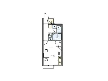 レオパレス藤花(1K/1階)の間取り写真