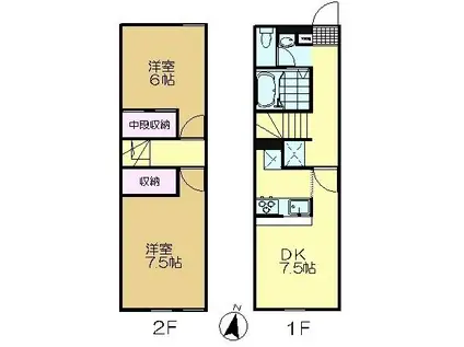 サクラパレス(2DK/1階)の間取り写真
