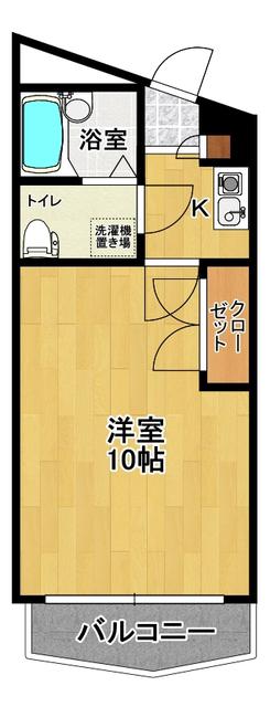 郡中アーバンタイム(1K/2階)の間取り写真