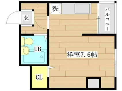 メゾンあぶの(ワンルーム/2階)の間取り写真