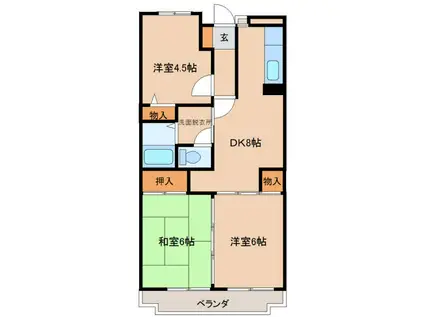 JR阪和線 紀伊駅 徒歩40分 5階建 築34年(3DK/1階)の間取り写真