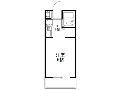 セピアハウス(1K/2階)の間取り写真