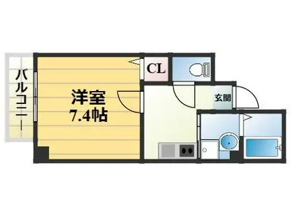 ヴィラナリー放出(1K/6階)の間取り写真