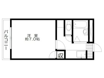 竹内マンション(1K/2階)の間取り写真
