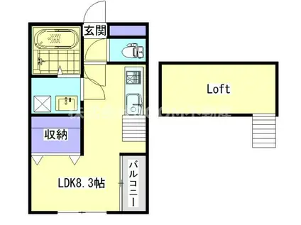 ZONKEY(ワンルーム/2階)の間取り写真