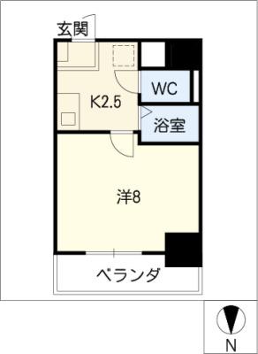 ヒルズ千種(1K/5階)の間取り写真