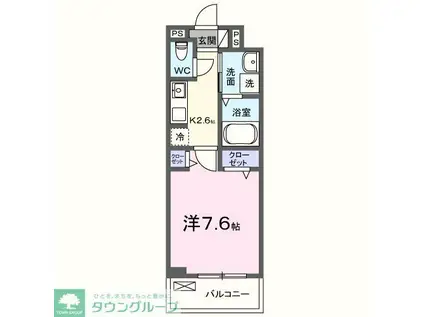 CARNABY(1K/2階)の間取り写真