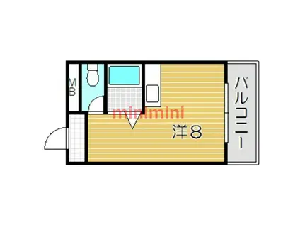 岸部三愛ハイツ(ワンルーム/3階)の間取り写真