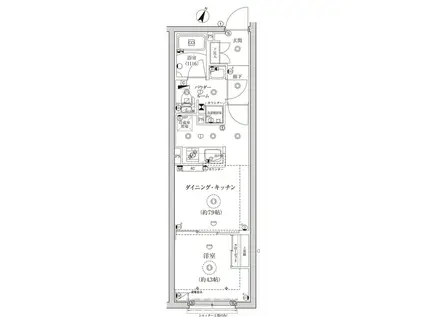 グローリオシェルト池袋II(1DK/1階)の間取り写真