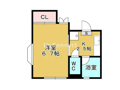 コスモハウスII(1K/1階)の間取り写真