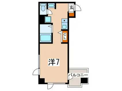 ベオラ・プレイス(ワンルーム/4階)の間取り写真