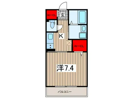 ラ フェリーチェ(1K/1階)の間取り写真