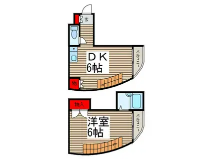 サーカスタウン(1DK/2階)の間取り写真