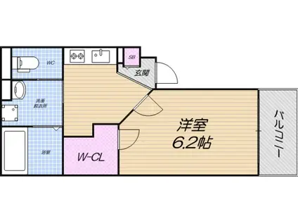 TSTERRACE東住吉DUE(1K/1階)の間取り写真
